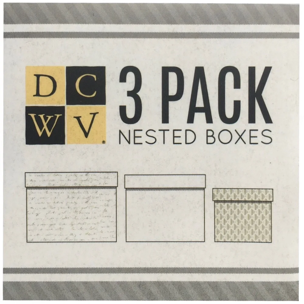 Die Cuts with A View Nesting Boxes, Set of 3, White Foil (SY-047-00135)